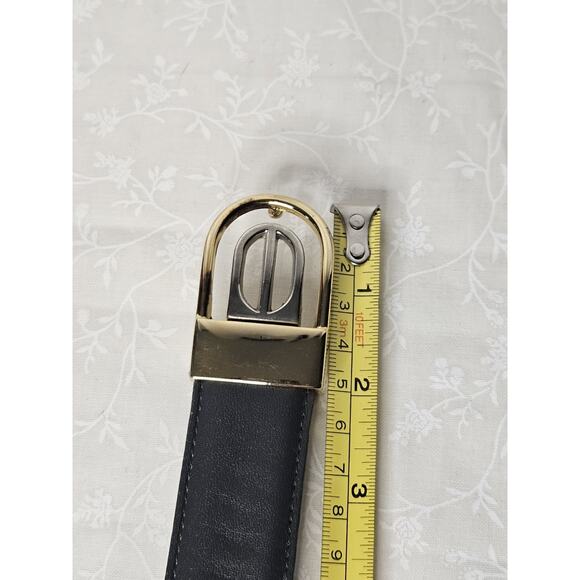 Vintage Gray Full Grain Belt Genuine Leather Mens 38 Round Buckle 2912 - Picture 7 of 8